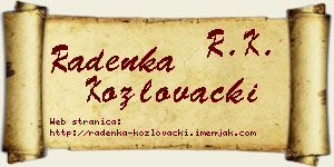 Radenka Kozlovački vizit kartica